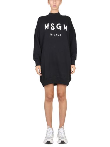 MSGM Brushed Logo Dress - MSGM - Modalova