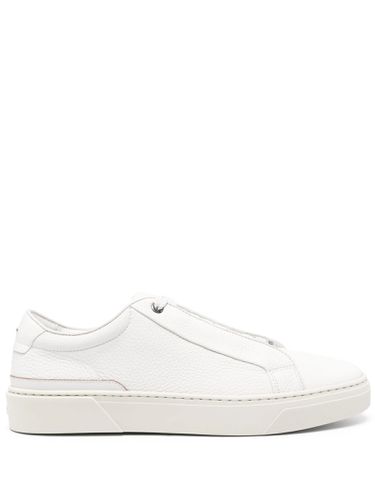 Grained Leather Sneakers With Logo Tag On Laces - Hugo Boss - Modalova
