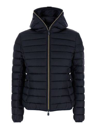 Alexis Hooded Down Jacket With Tonal Logo Print In Shiny Nylon Woman - Save the Duck - Modalova