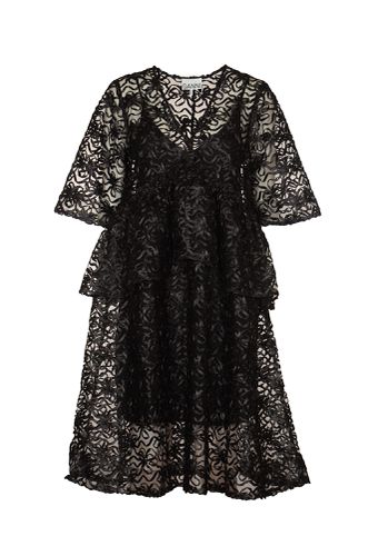 Ribbon Detail See-through Layered Dress - Ganni - Modalova