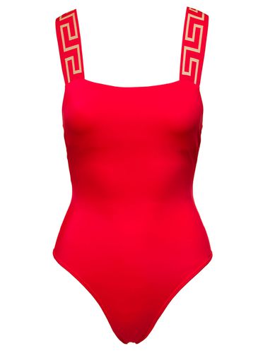 Greca Border One-piece Swimsuit In Stretch Polyamide Woman - Versace - Modalova