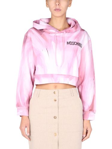Art Theme Cropped Sweatshirt - Moschino - Modalova