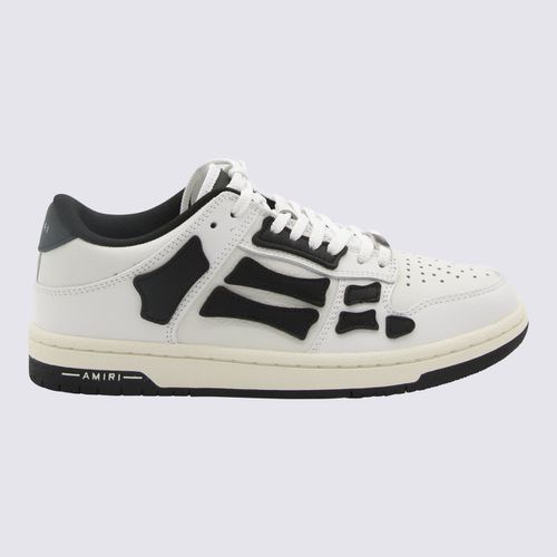 White And Black Leather Chunky Skel Low Top Sneakers - AMIRI - Modalova