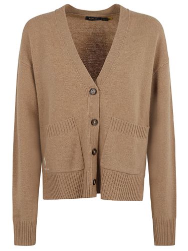 V-neck Patched Pocket Ribbed Cardigan - Ralph Lauren - Modalova