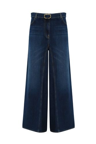 Cropped Jeans With Oval-t Belt - TwinSet - Modalova