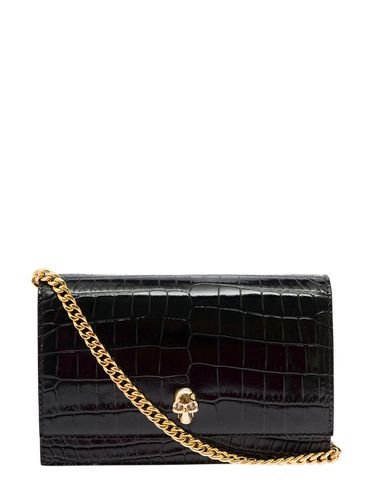 Womans Skull Crocodile Printed Leather Crossbody Bag - Alexander McQueen - Modalova