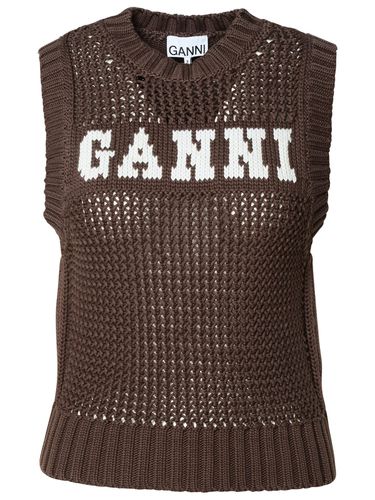 Ganni Brown Cotton Blend Vest - Ganni - Modalova