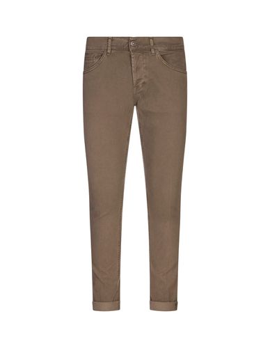 Pocket George Trousers In Khaki Stretch Cotton - Dondup - Modalova