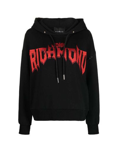 Hoodie With Print On Front - John Richmond - Modalova