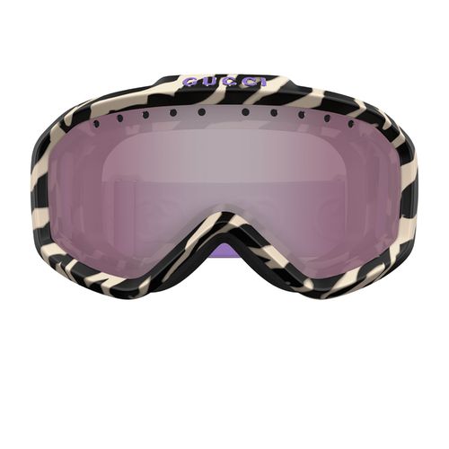 Gucci Gg1210s Linea Lettering Sport 005 Ivory Violet Silver Sunglasses - Gucci Eyewear - Modalova