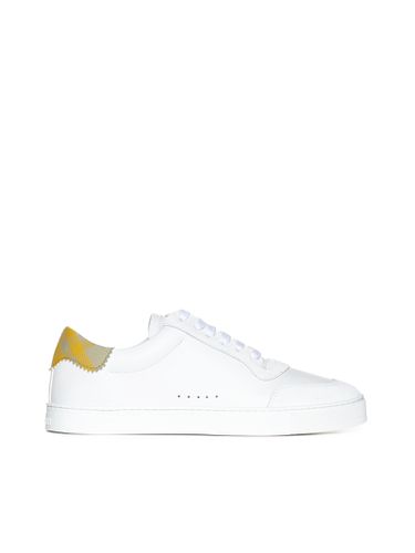 White Leather Check Sneakers - Burberry - Modalova