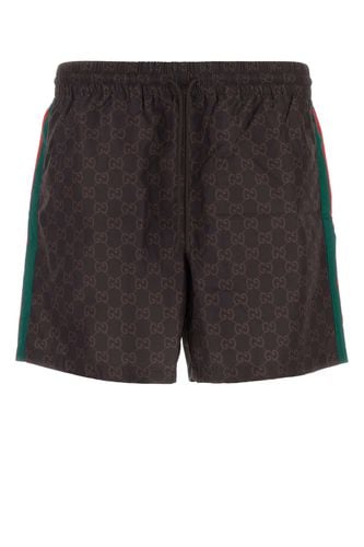 Printed Polyester Swimming Shorts - Gucci - Modalova