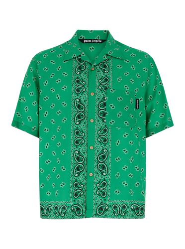 Bowling Shirt With Paisley Print In Viscose Man - Palm Angels - Modalova