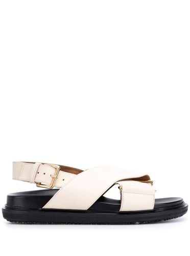 Sandals With Crossed Bands In Leather Woman - Marni - Modalova