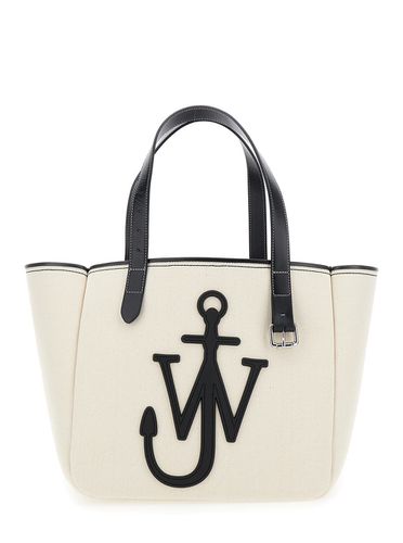 J. W. Anderson Shopper With Jw Logo On The Front In Canvas And Leather Woman - J.W. Anderson - Modalova