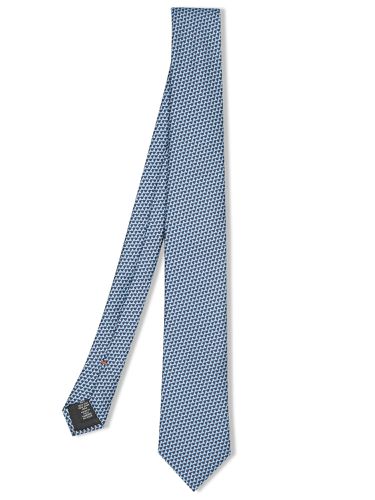 Zegna Blue Silk Geometric Tie - Zegna - Modalova