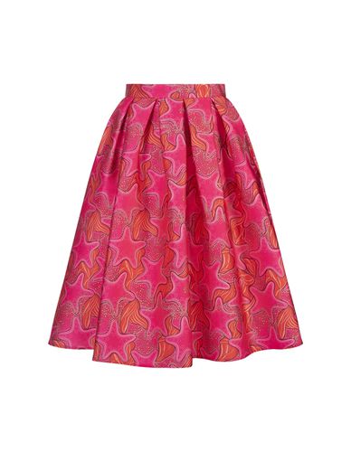 Midi Skirt With Fuchsia Stars Print - Alessandro Enriquez - Modalova