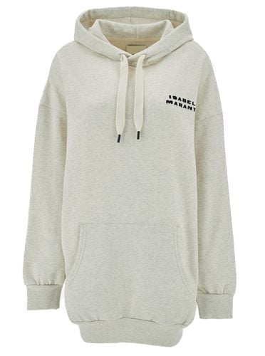 Oversized Beige Hoodie With Contrasting Logo Print In Cotton Woman - Isabel Marant - Modalova