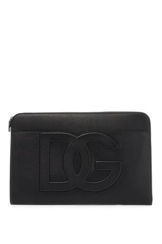 Large Hammered Leather Pouch - Dolce & Gabbana - Modalova