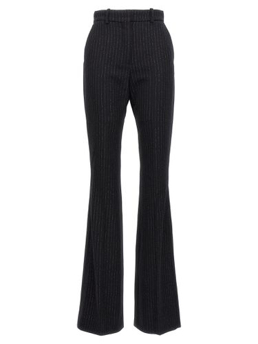 Black Lurex Striped Flare Trousers - Balmain - Modalova