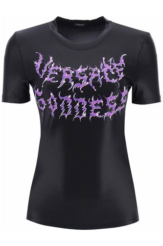 Versace Goddes T-shirt - Versace - Modalova