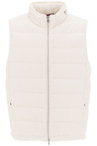 Corduroy Sleeveless Puffer Vest - Brunello Cucinelli - Modalova