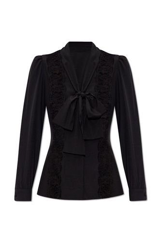 Lace Inlay Satin Shirt - Dolce & Gabbana - Modalova