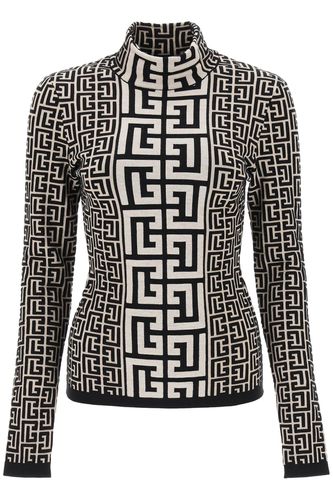 Monogrammed Fine Knit Jumper - Balmain - Modalova