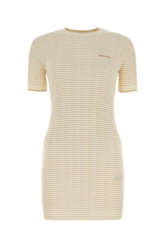 Embroidered Cotton Blend Mini Dress - Miu Miu - Modalova