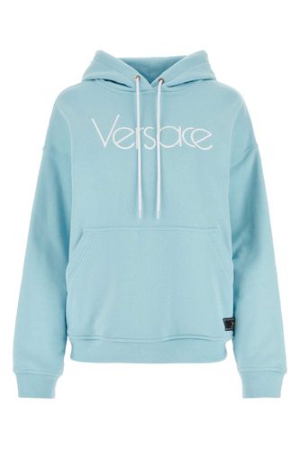Light-blue Cotton Oversize Sweatshirt - Versace - Modalova