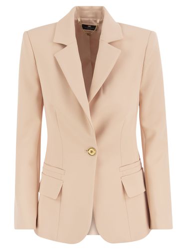 Double Stretch Crepe Single-breasted Jacket - Elisabetta Franchi - Modalova