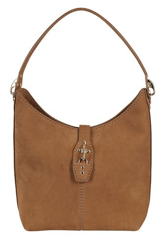 Exposed Stitch Logo Detail Velvet Shoulder Bag - Fay - Modalova