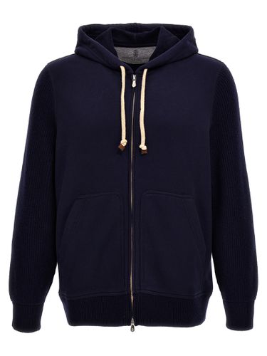 Bimaterial Hoodie - Brunello Cucinelli - Modalova