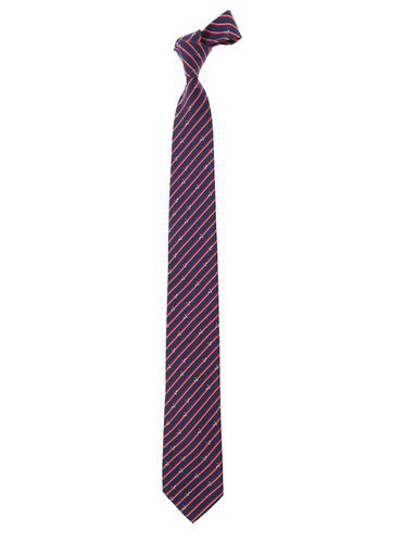 Navy Red And Gold Silk Tie - Ferragamo - Modalova