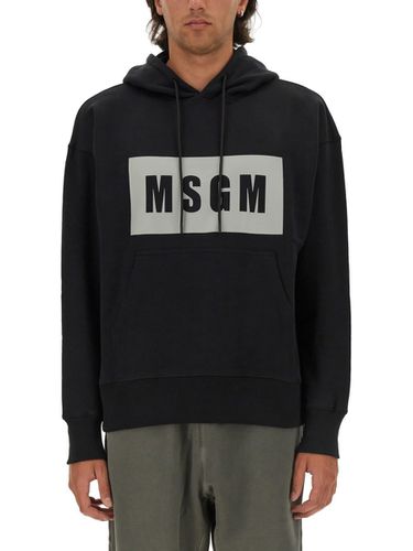 MSGM Logo Printed Drawstring Hoodie - MSGM - Modalova