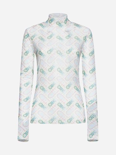 Ping Pong Monogram Print Top - Casablanca - Modalova