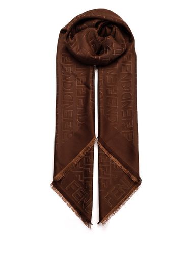 Fendi Wool Scarf With All Over Logo - Fendi - Modalova