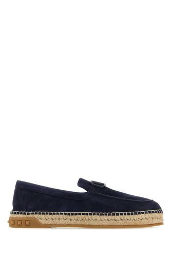 Navy Blue Split-leather Leisure Flows Espadrilles - Valentino Garavani - Modalova