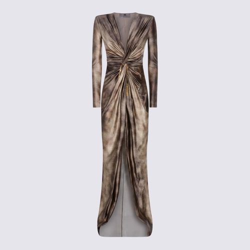 Gold Tone Maxi Dress - Elisabetta Franchi - Modalova