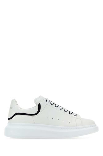 White Leather Sneakers With White Leather Heel - Alexander McQueen - Modalova