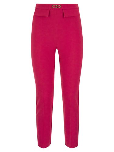 Trousers In Double Tapered Stretch Crepe - Elisabetta Franchi - Modalova