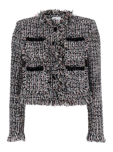 Multicolor Crop Jacket With Patch Pockets In Tweed Woman - self-portrait - Modalova