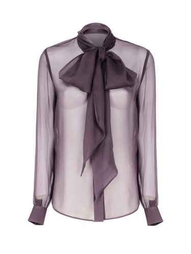 Silk Lavallière Collar Shirt - Saint Laurent - Modalova