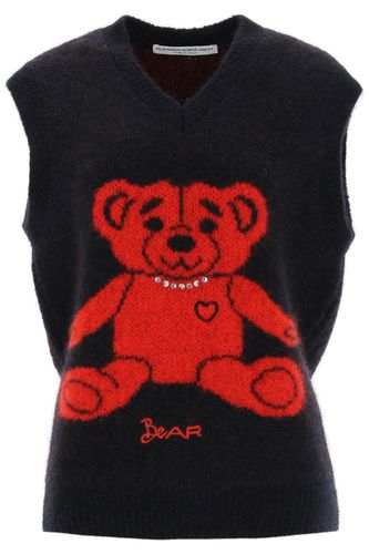 Vest In Jacquard Knit With Bear Motif And Appliques - Alessandra Rich - Modalova