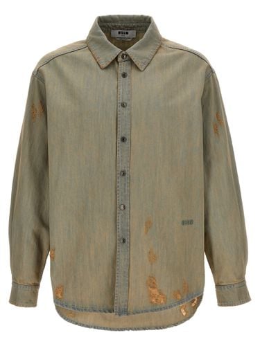 MSGM Stone Wash Denim Shirt - MSGM - Modalova