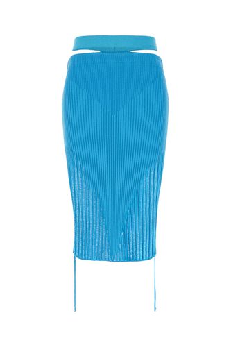 Turquoise Stretch Viscose Blend Skirt - ANDREĀDAMO - Modalova