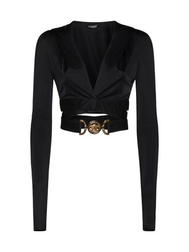 Versace Long Sleeve Crop Top - Versace - Modalova