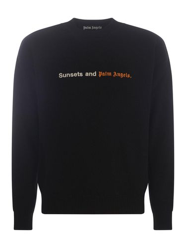 Logo Embroidered Crewneck Sweatshirt - Palm Angels - Modalova