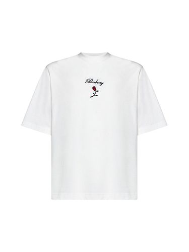 Logo Embroidered Crewneck T-shirt - Burberry - Modalova