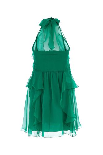 Green Silk Mini Dress - Alberta Ferretti - Modalova
